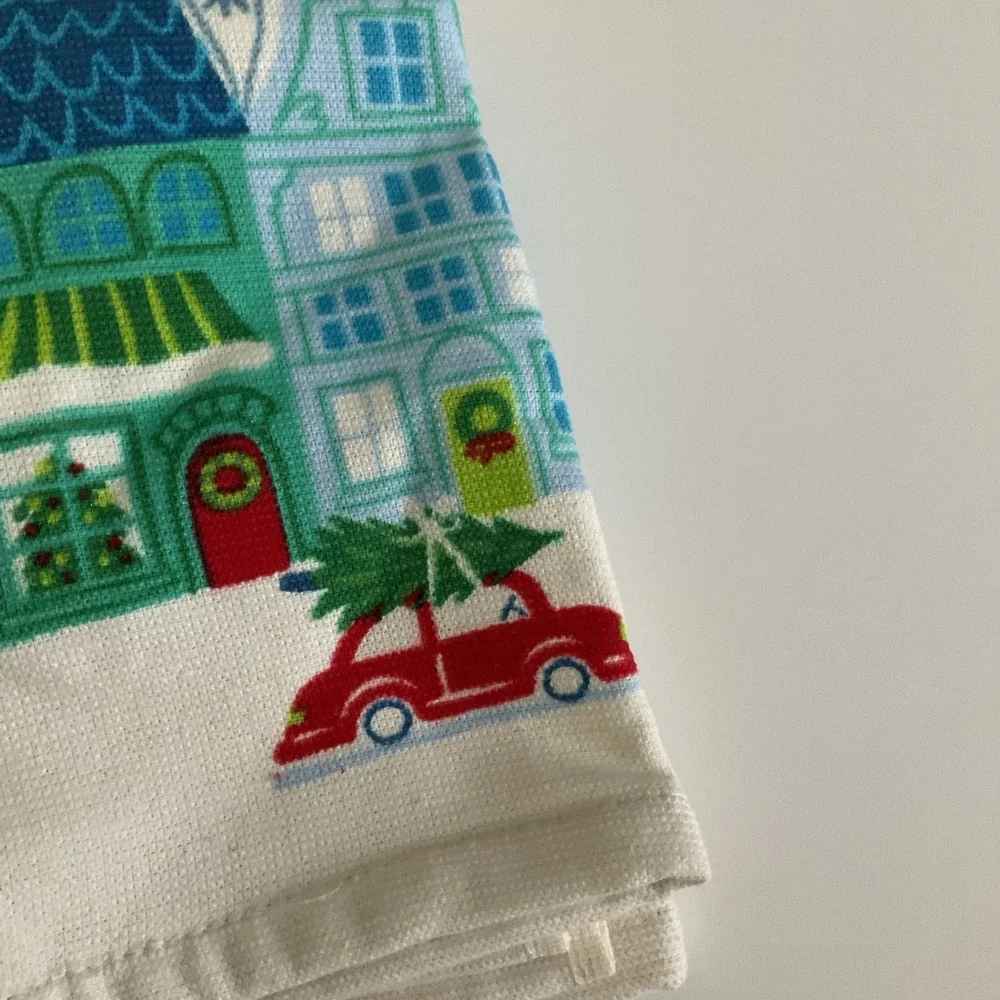 Wondershop Hand Towels 2pk White Red Christmas Subject New